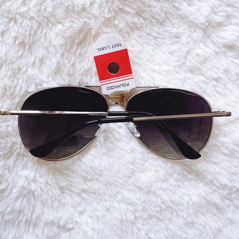 Felix Black W/Silver Rim Polarized Aviator Sunglasses